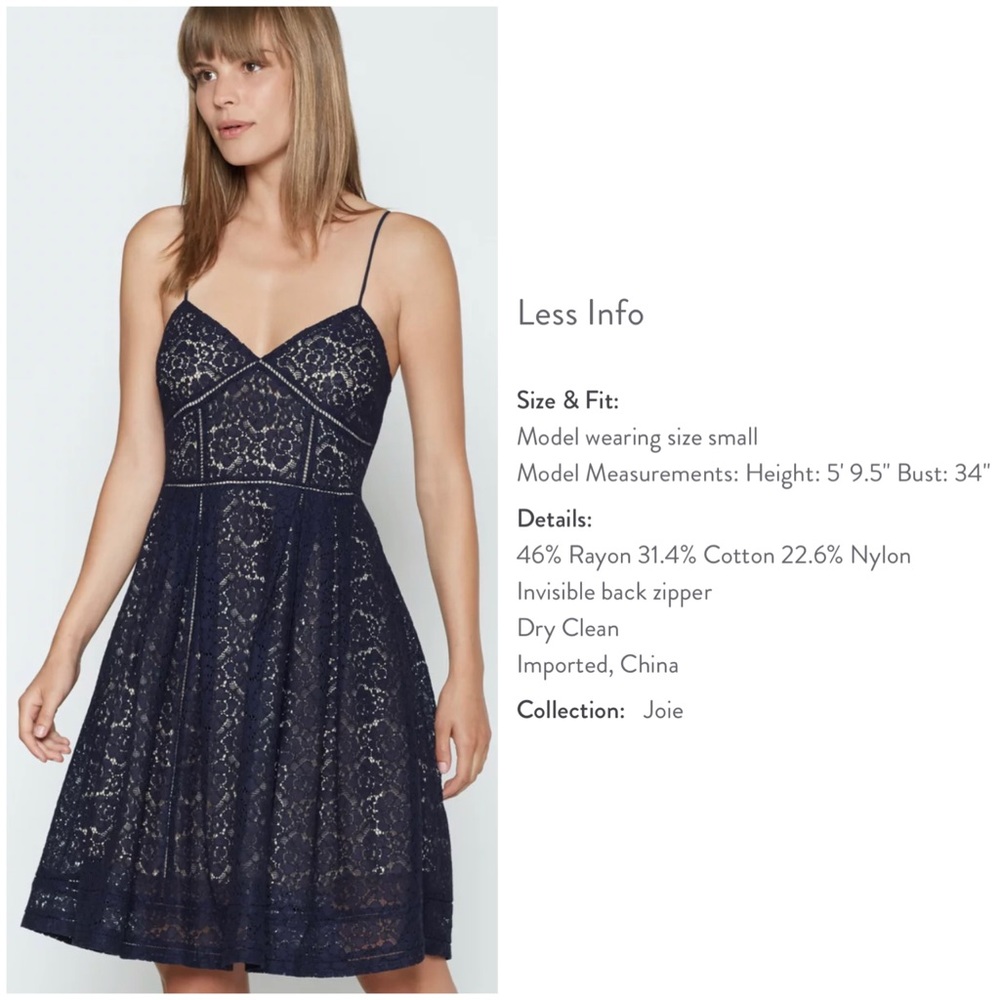 NWT Joie Blue Lace Solandra Dress - Picture 2 of 12